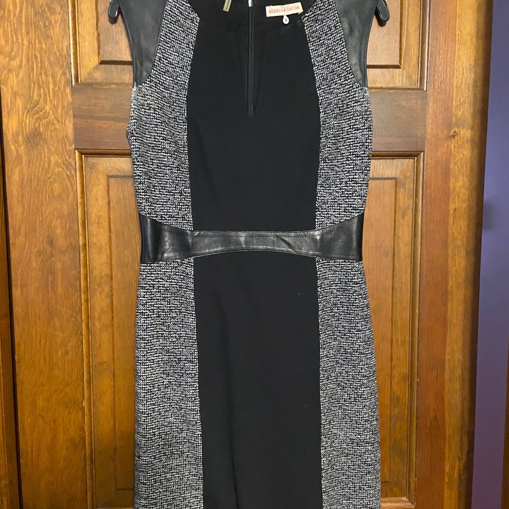 Rebecca Taylor Black and Gray Panel Dress